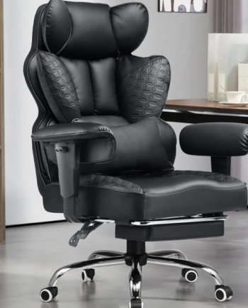 Large, Reinforced Gaming/Office Chair With Footrest And Ergonomic Lumbar Support