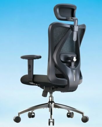 High-Back Mesh Ergonomic Office Chair With Adjustable Headrest, Lumbar Support, And Armrests
