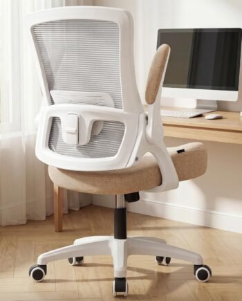 High-Back Mesh Ergonomic Office Chair With Adjustable Lumbar Support And Flip-Up Armrests