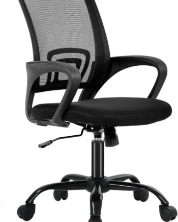Mid-Back Mesh Ergonomic Office Chair—Swivel With Adjustable Lumbar Support
