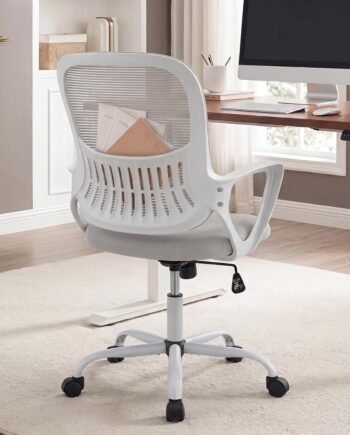 Mid-Back Mesh Ergonomic Office Chair With Lumbar Support, Adjustable Height, And Swivel Function